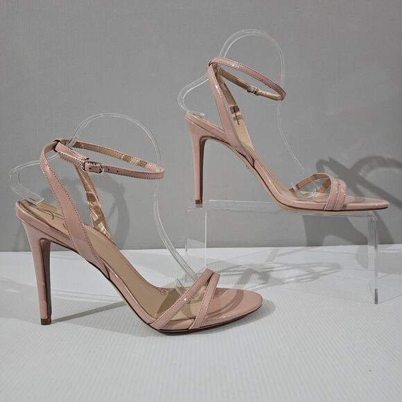 NEW Sam Edelman Gemmie Heel Womens 11 Beige Neutral Stiletto Strappy Sandal - Picture 3 of 12